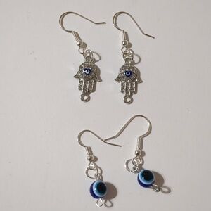 Evil Eye 2 earrings navy blue